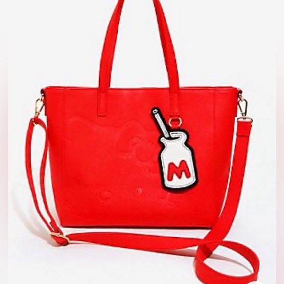 New with Tags- Loungefly x Hello Kitty Red Debossed Tote Bag - Picture 5 of 5
